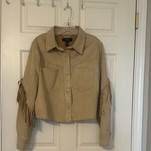 Forever 21 Tan Fringe Utility Jacket